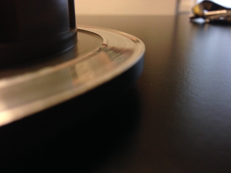 Man erkennt, das ausgeriebene "TAL" in der Unterseite der Druckplatte