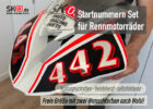 Startnummern Aufkleber für Dein Bike – zweifarbig – freistehend – alle Größen – alle Farben