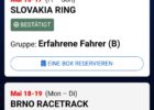 Rennstrecken Training Slovakiaring