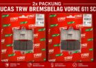 2x Packung Lucas TRW Bremsbeläge vorne 611 SCR – Neu & OVP